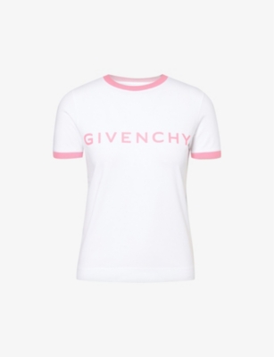 Shop Givenchy Logo-print Round-neck Stretch-cotton T-shirt In Multi-coloured
