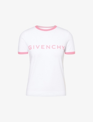 GIVENCHY LOGO-PRINT ROUND-NECK STRETCH-COTTON T-SHIRT