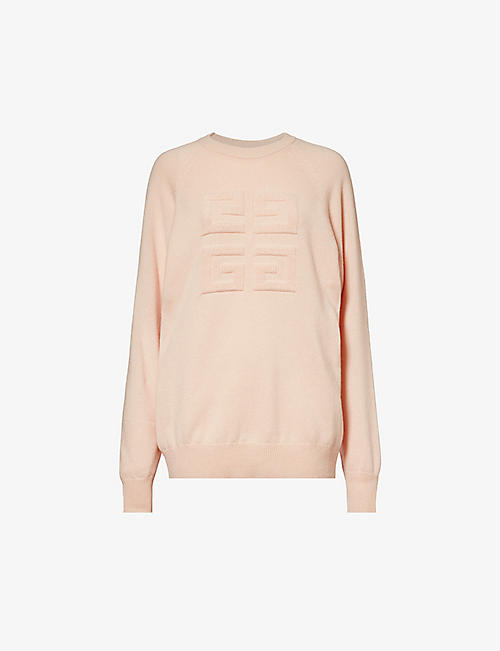 GIVENCHY: Logo-appliqué relaxed-fit cashmere knitted jumper