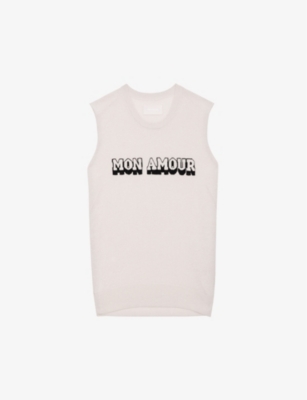 Zadig & Voltaire Nida Mon Amour Knit Tank Top In Petale