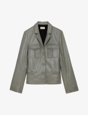Zadig & Voltaire Zadig&voltaire Women's Treillis Liams Patch-pocket Leather Jacket