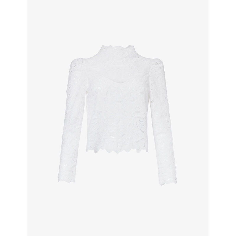 Shop Isabel Marant Delphi Floral-broderie Ramie Top In White