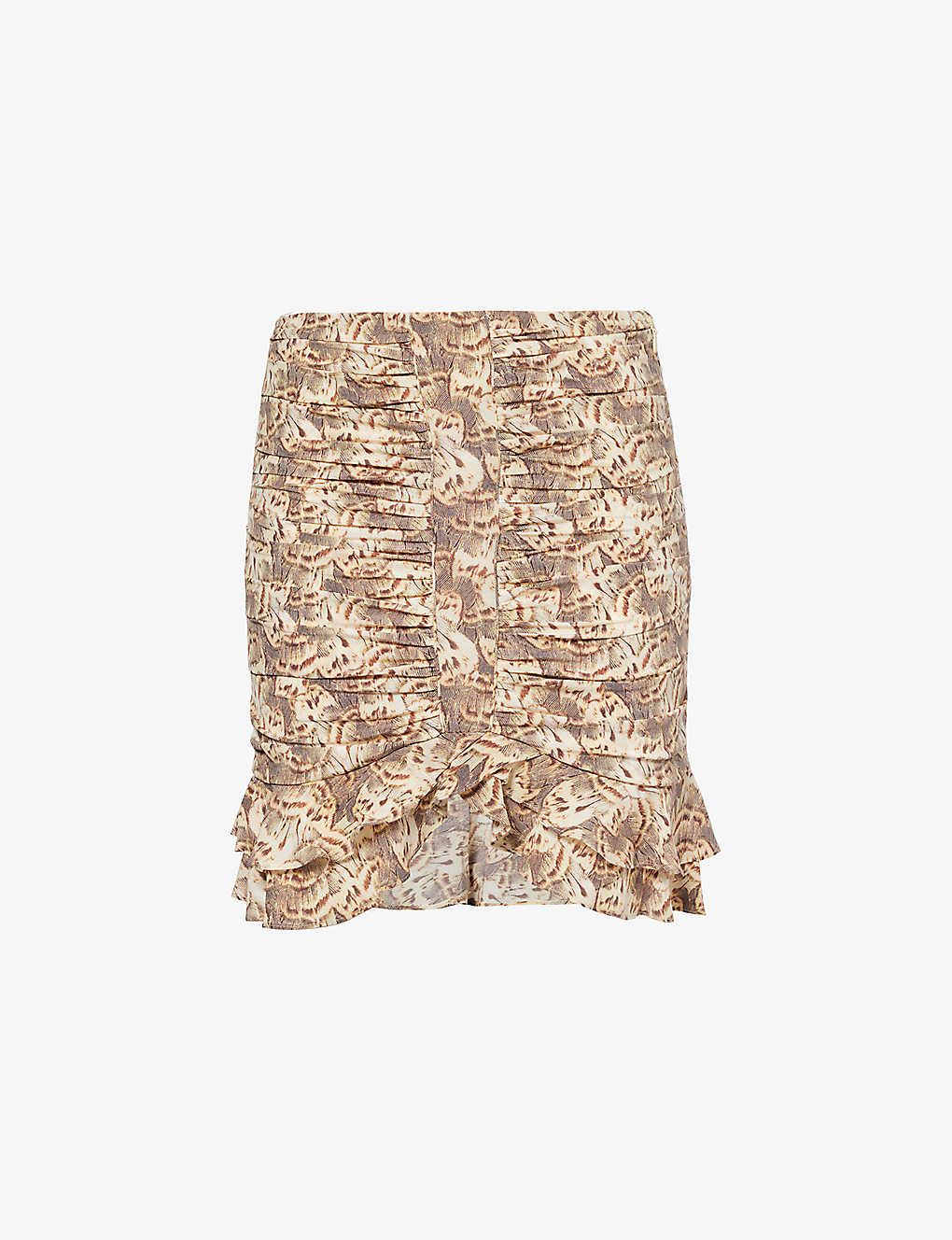 Isabel Marant Milendi Abstract-pattern Stretch-silk Mini Skirt In Natural