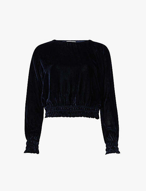 BELLA DAHL: Frilled-trims relaxed-fit woven-blend blouse