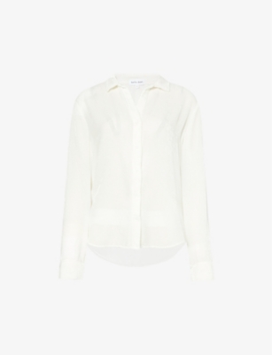 Bella Dahl Womens White Clean Ribbed Woven-blend Shirt