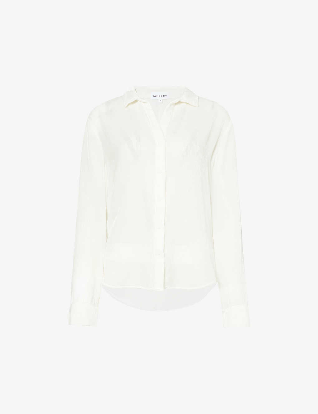 Bella Dahl Womens White Clean Ribbed Woven-blend Shirt