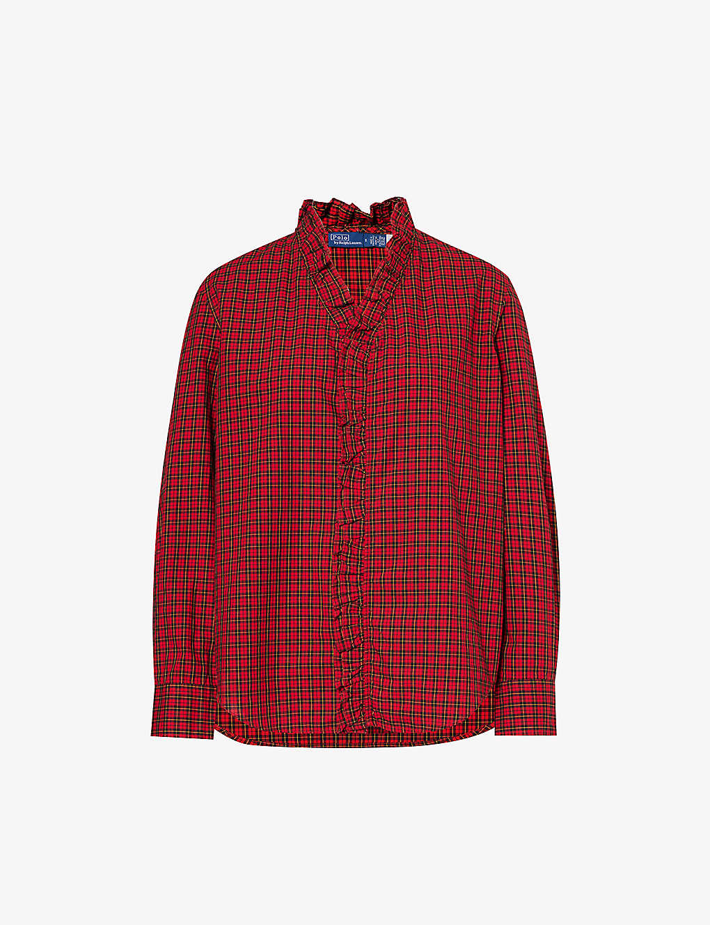Polo Ralph Lauren Womens 801a Red Black Multi Regular-fit Cotton Shirt