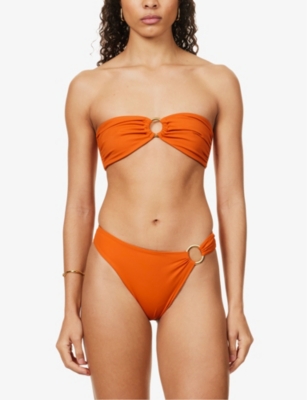 Shop Away That Day Women's Burnt Orange Acapulco Recycled Polyamide-blend Bikini Top