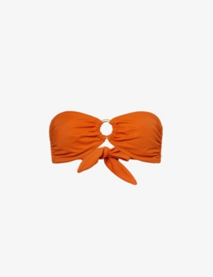 Away That Day Womens Burnt Orange Acapulco Recycled Polyamide-blend Bikini Top