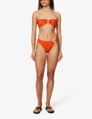 Shop Away That Day Womens Burnt Orange Acapulco Recycled Polyamide-blend Bikini Bottoms