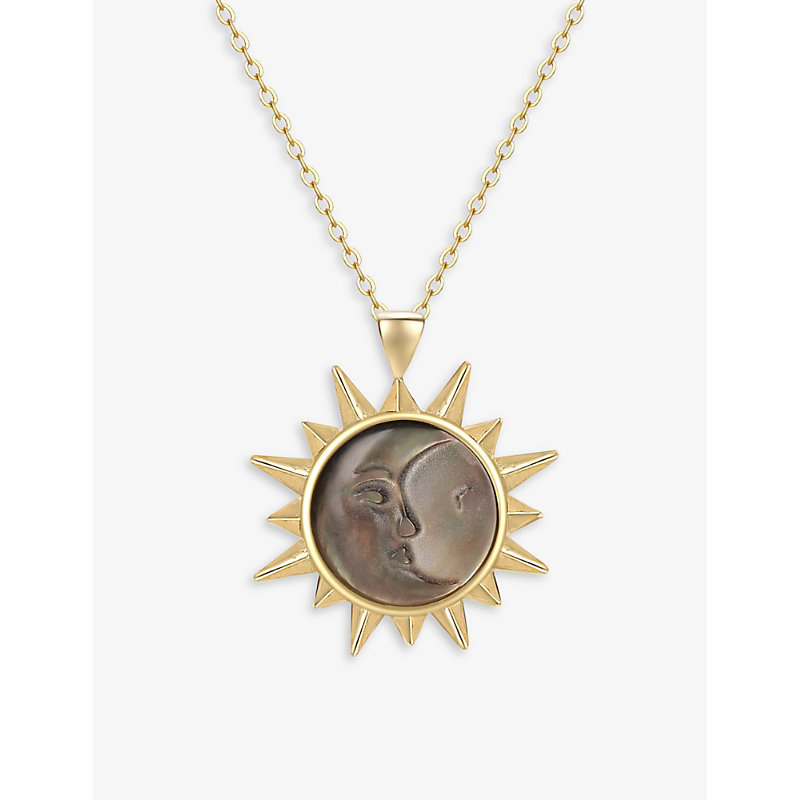 Shop Celeste Starre Womens Gold Sun And Moon Magic Recycled 18ct Yellow Gold-plated Brass And Mother Or P