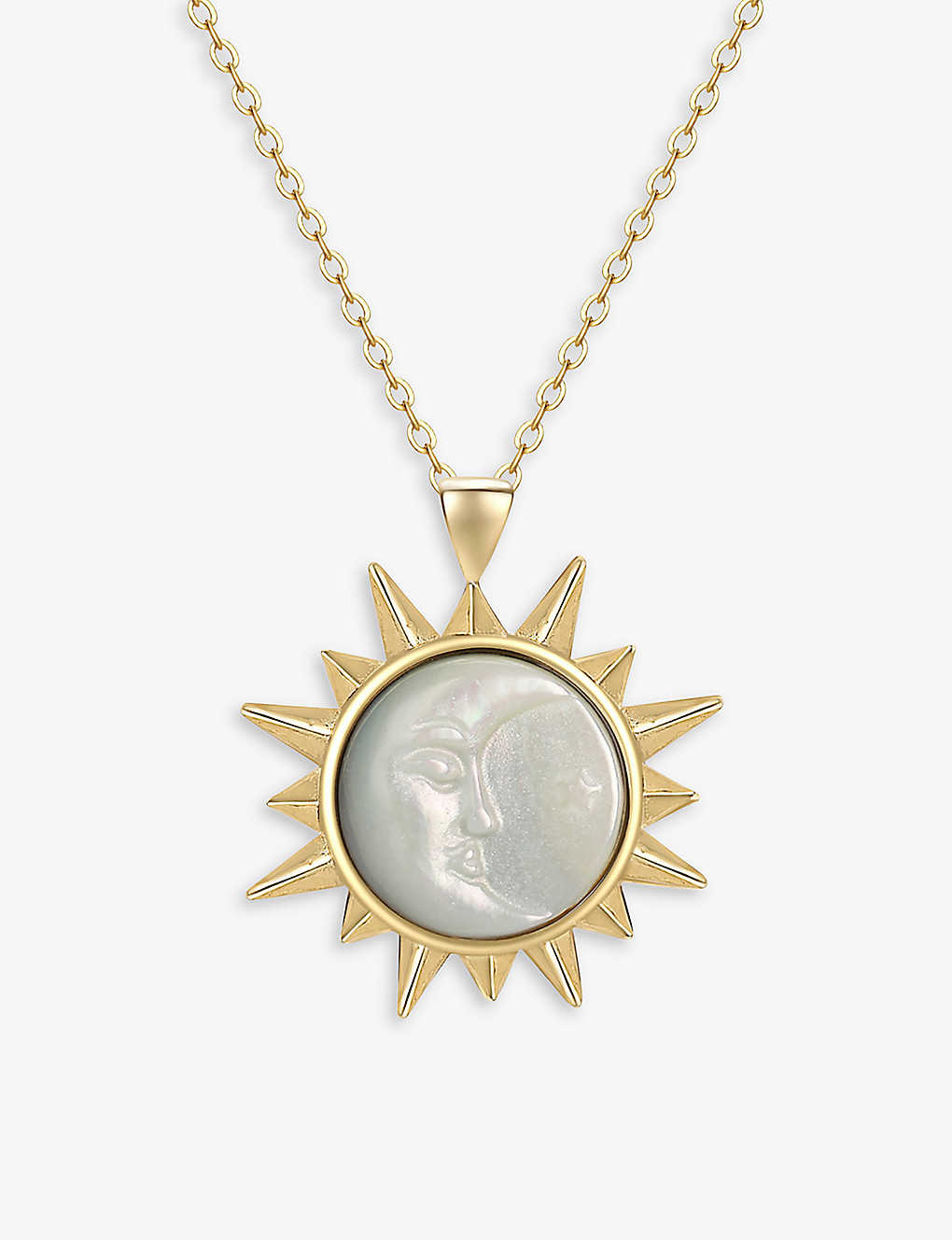 Celeste Starre Womens Gold Sun And Moon Magic Recycled 18ct Yellow Gold-plated Brass And Mother Or P