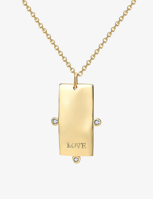 CELESTE STARRE: Endless Love 18ct gold-plated brass and zirconia pendant necklace