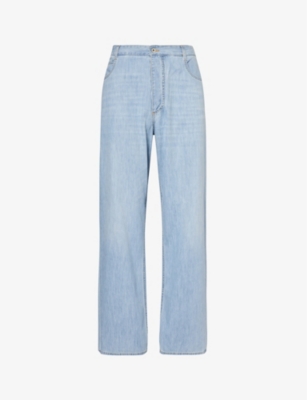 BOTTEGA VENETA: Faded-wash regular-fit tapered-leg jeans