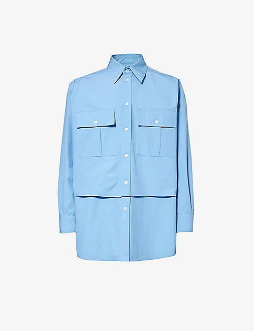 BOTTEGA VENETA: Layered flap-pocket cotton shirt