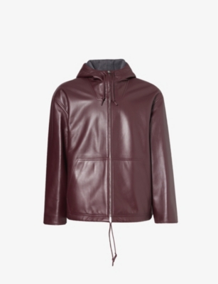 BOTTEGA VENETA: Drawstring-hood dropped-shoulder relaxed-fit leather jacket