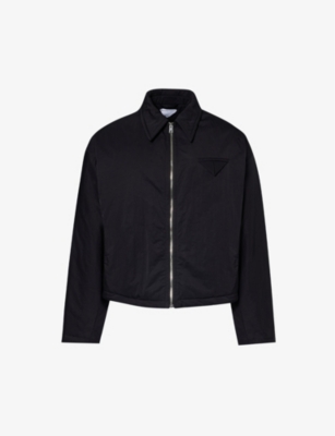Shop Bottega Veneta Men's Black Padded Dropped-shoulder Boxy-fit Shell Jacket