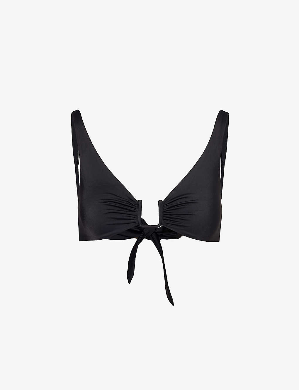 Away That Day Womens Black Palma Recycled Polyamide-blend Bikini Top