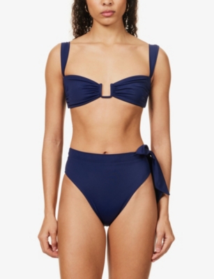Shop Away That Day Women's Ocean Blue Cannes Recycled Polyamide-blend Bikini Top