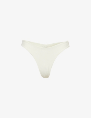 Away That Day Womens Ivory Fiji Recycled Polyamide-blend Bikini Bottoms