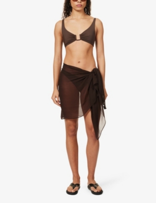 Shop Away That Day Women's Espresso Sicily Crepe Sarong