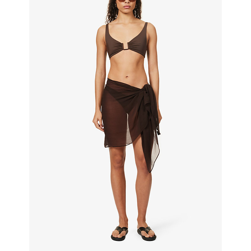 Shop Away That Day Women's Espresso Sicily Crepe Sarong