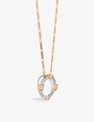 Shop V By Laura Vann Womens Gold Luna 18ct Yellow Gold-plated Recycled Sterling-silver And Cubic Zirconia
