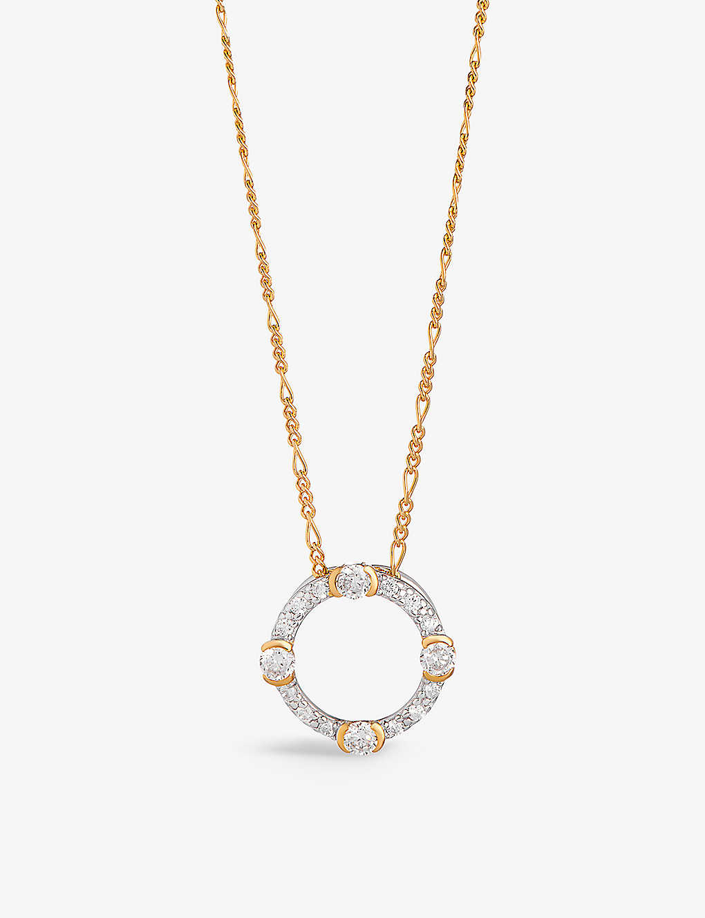 V By Laura Vann Womens Gold Luna 18ct Yellow Gold-plated Recycled Sterling-silver And Cubic Zirconia