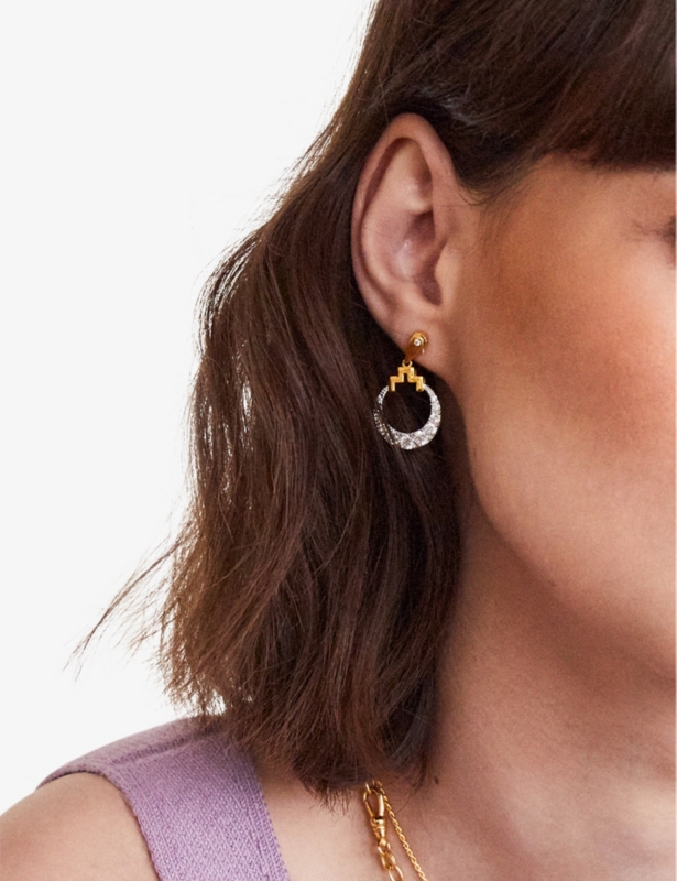 Bianca 18ct yellow gold-plated sterling-silver and cubic zirconia drop earrings