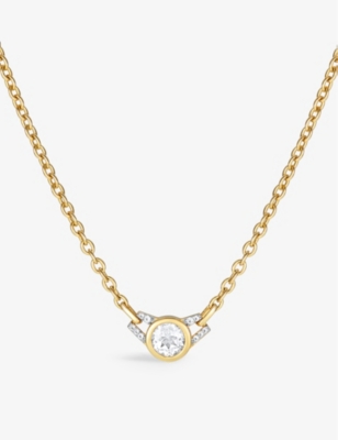 V BY LAURA VANN: Lucky 18ct yellow gold-plated vermeil recycled sterling-silver and white topaz choker necklace