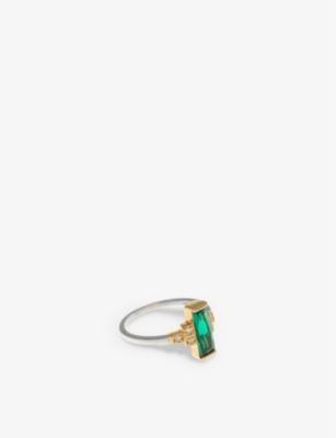 Shop V By Laura Vann Womens Gold Audrey Rhodium And 18ct Yellow Gold-plated Recycled Sterling-silver And