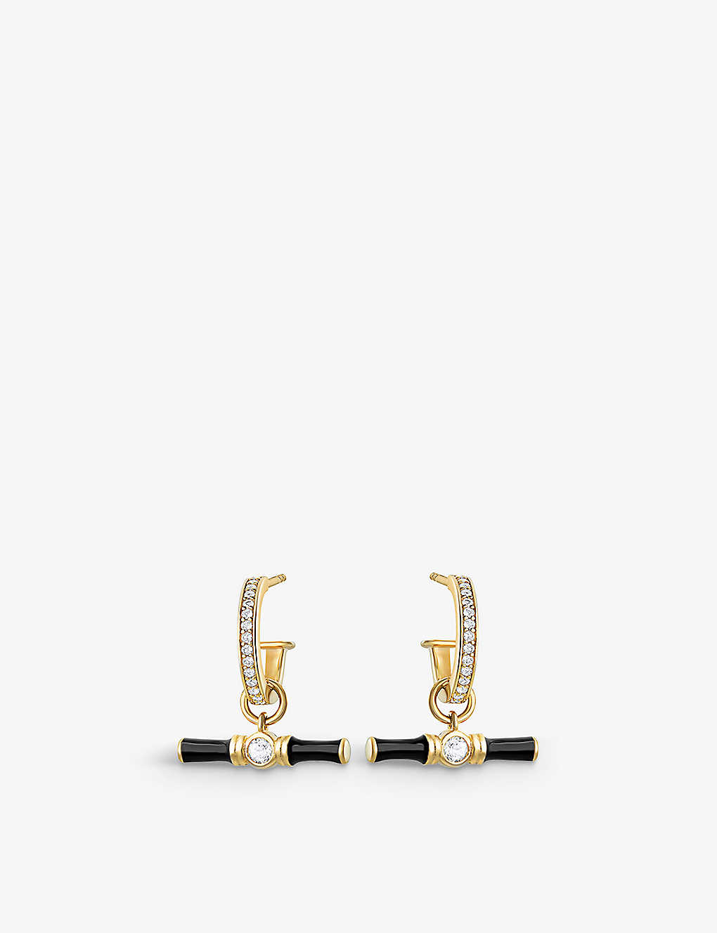 V By Laura Vann Dyllan 18ct Yellow Gold-plated Vermeil Recycled Sterling-silver, White Topaz And Enamel Hoop Earring