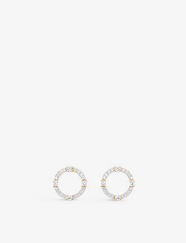 Luna 18ct Yellow Gold-Plated Sterling-Silver And Cubic-Zirconia Stud Earrings