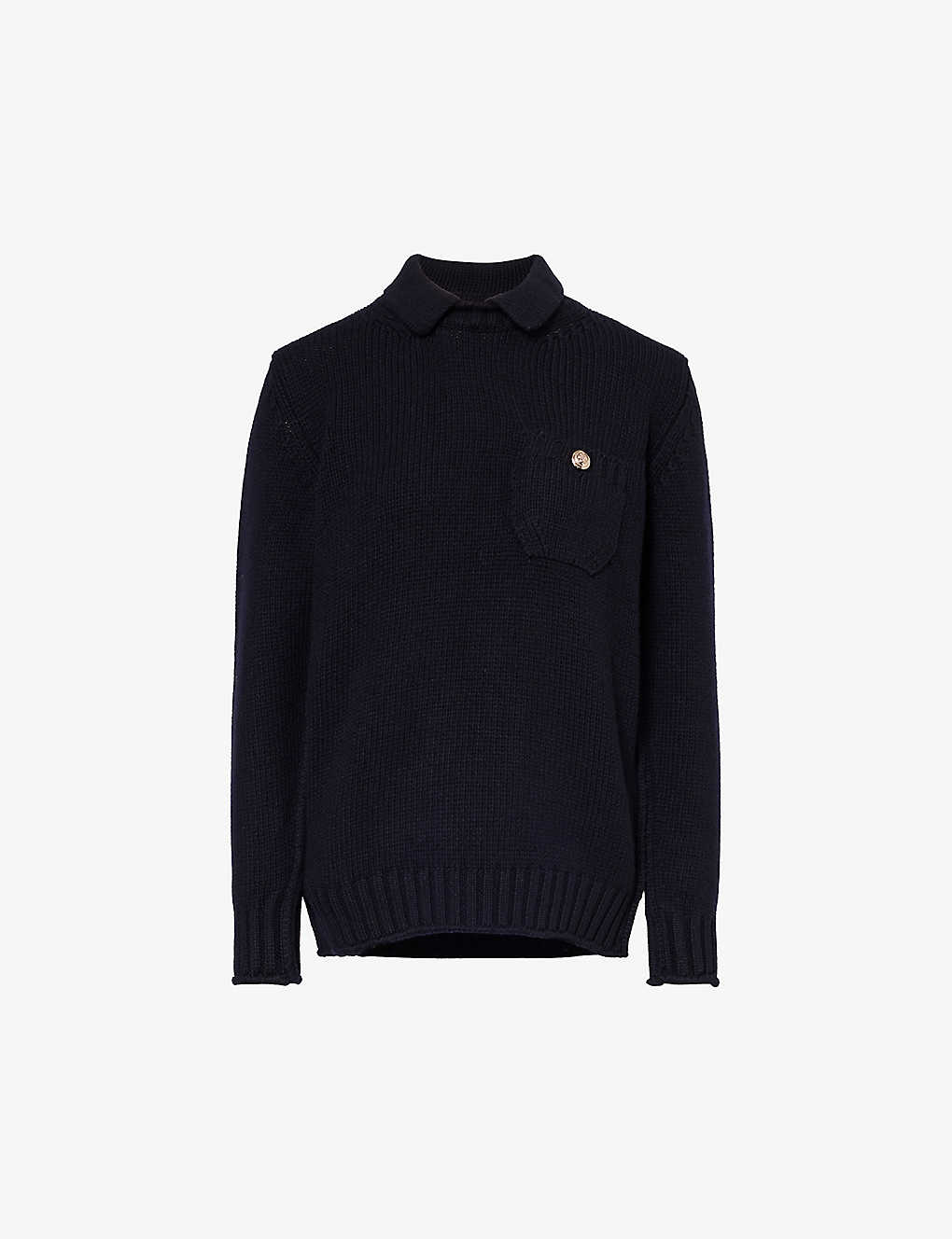 Barrie X Sofia Coppola Cashmere Polo Sweater In Navy