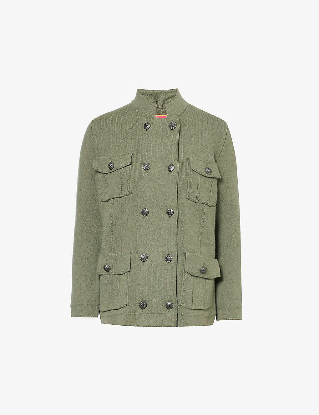 Barrie X Sofia Coppola Cotton-cashmere Military Jacket In Moss