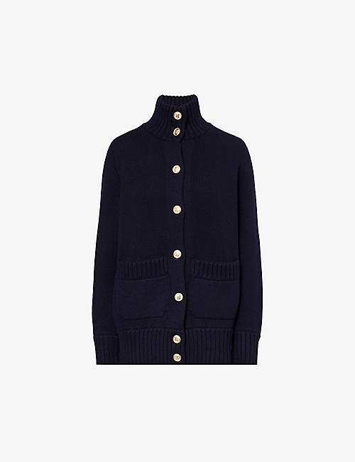 BARRIE: Barrie x Sofia Coppola high-neck cashmere, wool and silk-blend cardigan