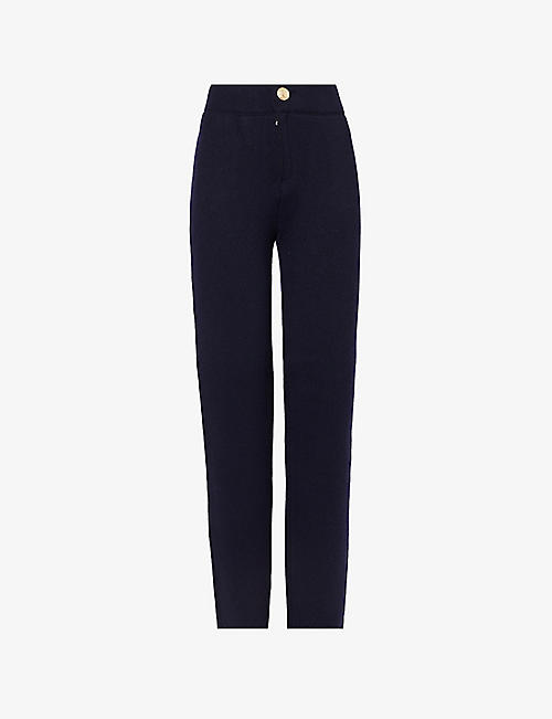 BARRIE: Barrie x Sofia Coppola tapered-leg high-rise cashmere, wool and silk-blend trousers