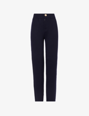 Barrie Womens Jet X Sofia Coppola Tapered-leg High-rise Cashmere, Wool And Silk-blend Trousers