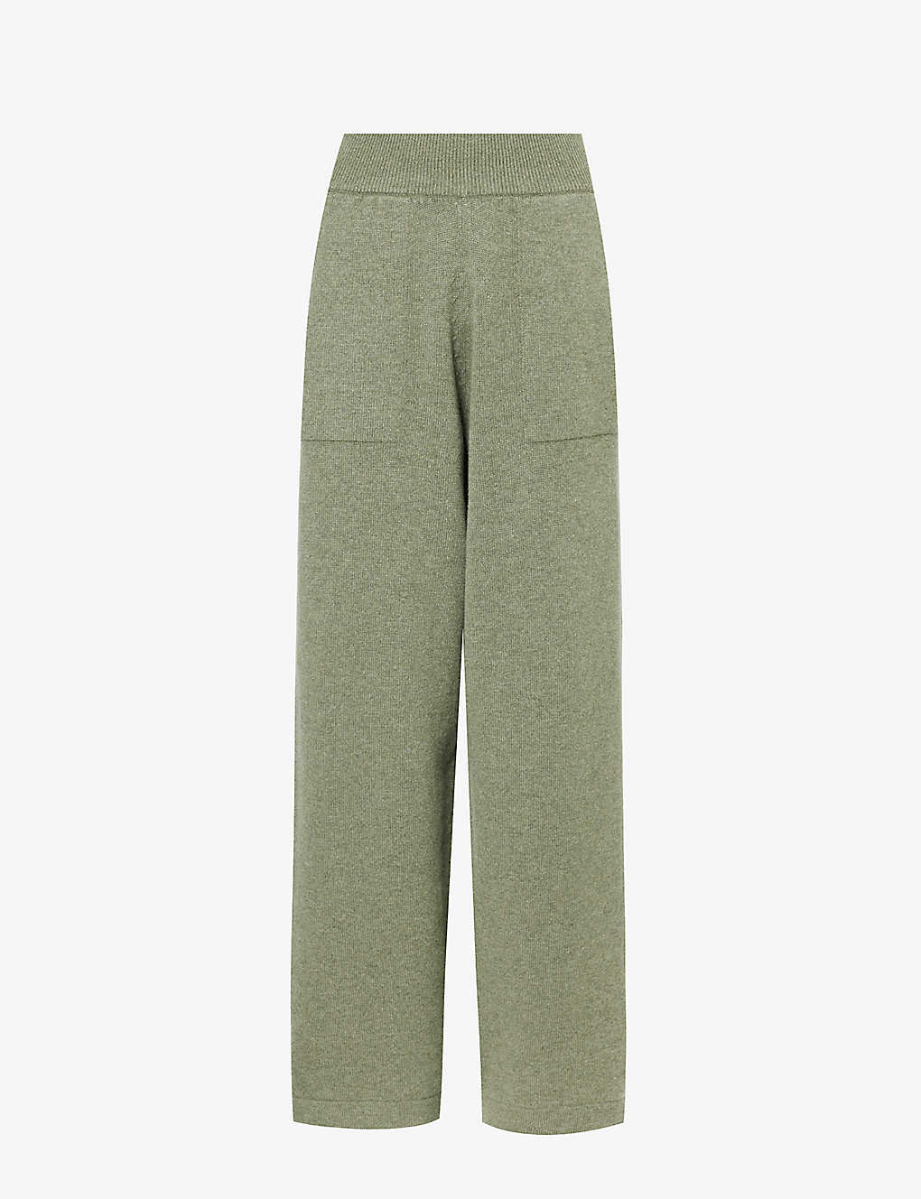 Barrie Womens Moss X Sofia Coppola Straight-leg High-rise Cashmere Trousers In Green