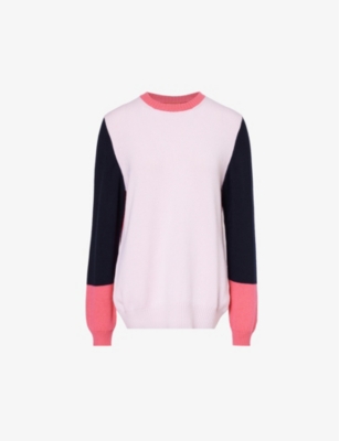 Barrie X Sofia Coppola Color-blocked Cashmere Sweater In Pink