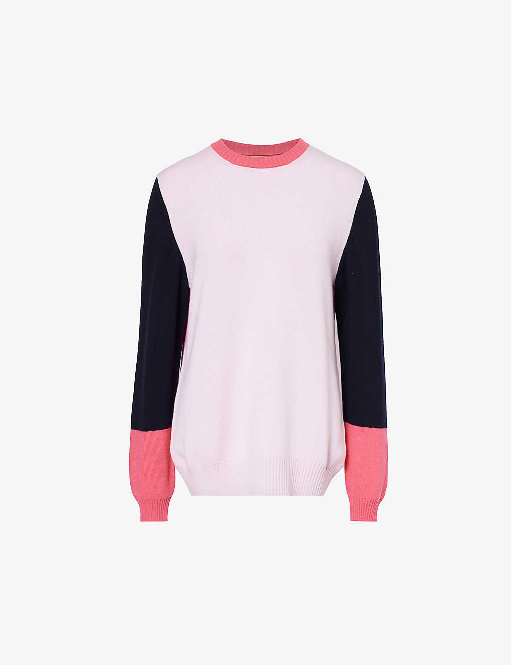 Barrie X Sofia Coppola Color-blocked Cashmere Sweater In Berry