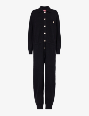 Barrie X Sofia Coppola Cashmere Jumpsuit In Black