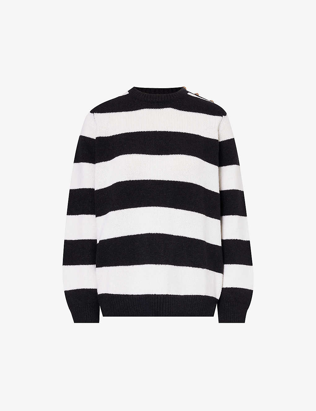 Barrie Women's Black Niveous X Sofia Coppola Striped Cashmere, Wool And Silk-blend Jumper