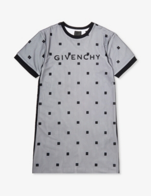 GIVENCHY: Logo-print short-sleeve stretch-woven dress 6-12 years
