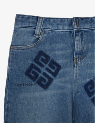 Shop Givenchy Boys Double Stone Kids Brand Text-pattern Stretch-denim Jeans 8-12+ Years