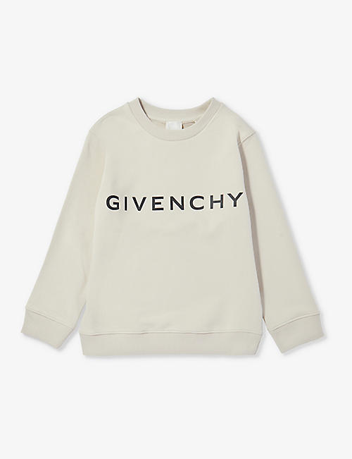 GIVENCHY: Logo-print relaxed-fit cotton-blend sweatshirt 4-12 years