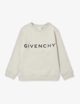 Givenchy Boys Cream Kids Logo-print Relaxed-fit Cotton-blend Sweatshirt 4-12 Years