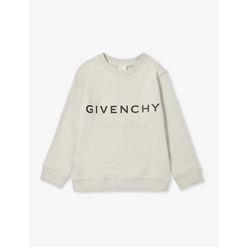 Givenchy Boys Cream Kids Logo-print Relaxed-fit Cotton-blend Sweatshirt 4-12 Years