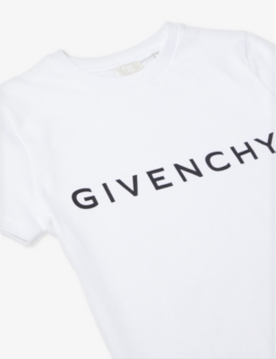 Shop Givenchy Boys White Kids Logo-print Short-sleeve Cotton-jersey T-shirt 4-12 Years