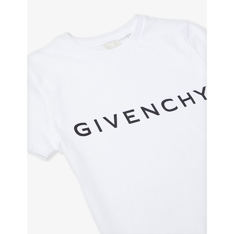Shop Givenchy Boys White Kids Logo-print Short-sleeve Cotton-jersey T-shirt 4-12 Years